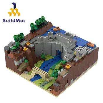 Buildmoc Dam Diorama Blokai Mini Kalnų krioklys Urvas duomenys Plytų Švietimo Žaislai Vaikams dovanos vaikams