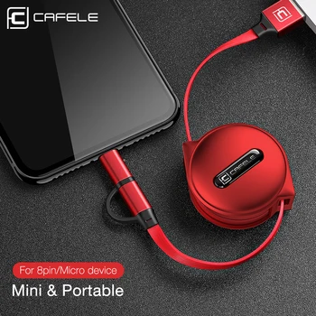 Cafele 2 in 1 USB Kabelis iPhone, 11 Pro Max Ištraukiama Micro USB Kabelis 