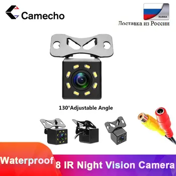 Camecho Automobilio Galinio vaizdo Kamera 8 LED Naktinio Matymo Auto CCD Atbulinės eigos Parkavimo Stebėti Atsparus Vandeniui 170 Laipsnių HD Atsarginę Kamerą