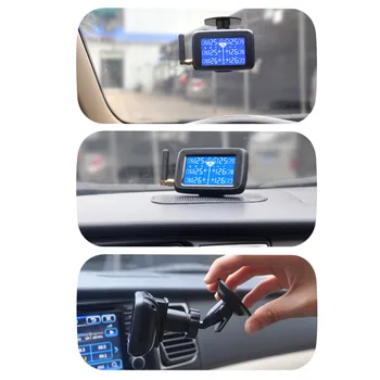 CAREUD U901 Auto Sunkvežimių PSSS Automobilių Belaidžio Padangų Slėgio Stebėjimo Sistema su 6 Išorinių Jutiklių, Keičiamo Akumuliatoriaus LCD Ekranas