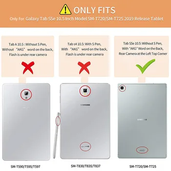 Case Cover For Samsung Galaxy Tab S5e 2019 10.5 SM-T720 T725 Padengti 360 Laipsnių Sukimosi PU Odos Stovo Laikiklį Atveju TAB S5E 10.5