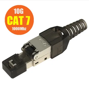 Cat6A Cat7 Cat8 Rj45 Ethernet Jungtis Prijunkite Adapterį ir be Įrankių Užspaudimo Ekranuoti Kristalų Galvos 8P8C Tinklo 