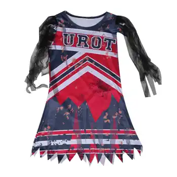 Cheerleader Kostiumai Helovyno Cosplay Moksleivė Cosplay Fancy Dress Camisole su Mini Plisuotos Šokių akademinės bendruomenės Zombie Suknelė
