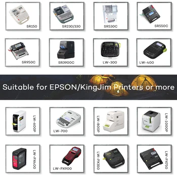 CIDY Suderinama SD12PW 12MM balta rausva Epson etiketės juostos SS12KW labelworks už kingjim label maker LW300 LW400 LW-600P