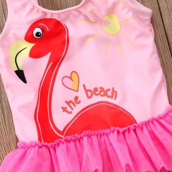 Citgeett Vaikas Baby Girl Flamingo Sijonas Tankini Maudymosi Kostiumėlius Rožinis Bodysuit Paplūdimio Maudymosi Kostiumėlį Bikini Mielas Paplūdimio Vasaros Medžiaga