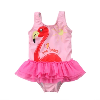 Citgeett Vaikas Baby Girl Flamingo Sijonas Tankini Maudymosi Kostiumėlius Rožinis Bodysuit Paplūdimio Maudymosi Kostiumėlį Bikini Mielas Paplūdimio Vasaros Medžiaga