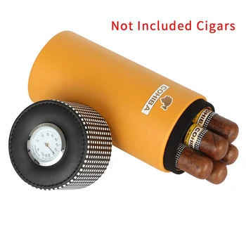 COHIBA Odos Cigarų Humidoras Priedai Geltona Cigarų Atveju, raudonojo Kedro Mediena, Humidoras Dėžutė su Humidoras Drėkintuvas Drėgmėmačiu