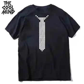 COOLMIND medvilnės atsitiktinis trumpas rankovės juokinga spausdinti vyrų marškinėliai vasaros atrišti kaklaraištį spausdinti vyrų Marškinėlius, o-kaklo t-ehirt mens tee marškinėliai