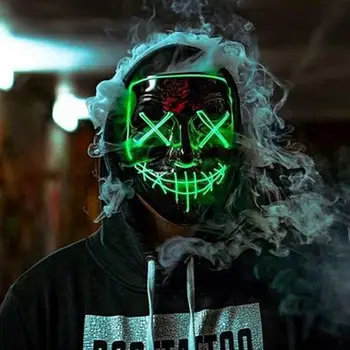 Cosmask Helovinas Mišrios Spalvos Led Kaukė Šalies Masque Maskuotis Kaukės Neon Maske Šviesa Šviečia Tamsoje Siaubo Kaukė Žėrintis Kaukė