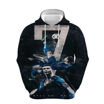 Cristiano Ronaldo 3D Atspausdintas Futbolo Džersis Berniukų Megztiniai Paaugliams Gobtuvu Childs Hoodie Žiemos Mados Puloveris Bliuzono Mergaitės