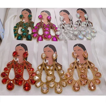 CUIER 12,5 cm didelis auskarai moterims su cirkonio kristalų papuošalai, auskarai, vestuvių aksesuarai, mados šou šalis nuotakos