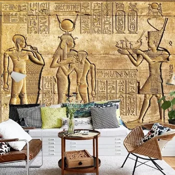 Custom foto tapetai, 3D Egipto paramos akmens teksto, fono paveikslėlį kambarį restoranas tapetų sienos, 3 d freskos, paveikslai