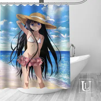 Custom Sexy anime merginos dušo užuolaidos naujų didelių Europos ir Amerikos stiliaus spausdinimo versija poliesteris dušo užuolaidos