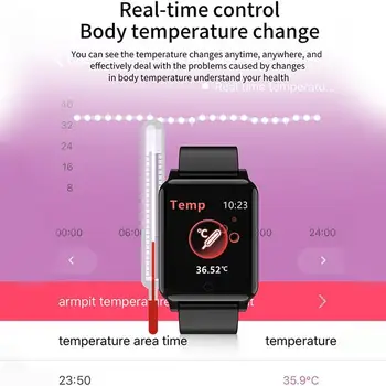 Daugiafunkcinis Moterys Vyrai Smart Laikrodžiai Kūno Temperatūrą, Stebėti Sporto Apyrankę IP68 Vandeniui Smartwatch Ilgas Budėjimo Laikas