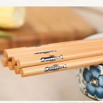 Daugkartiniai 20 Poros Rinkinys Rankų darbo Bambuko Japonijos Natūralios Medienos Lazdelės Suši Kačių Maisto Gėlių Kelių spalvų Pjaustyti Medinių pagaliukų