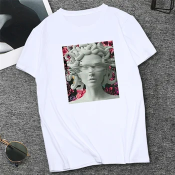 David Michelangelo Statula, Print T-shirts Vasarą Naujas Mados Drožyba Tikėjimo Meno Viršūnių Atsitiktinis Harajuku Moterų Marškinėlius