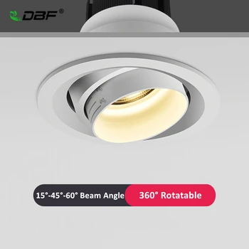 [DBF]Spindulio Kampas Reguliuojamas 15/45/60 Laipsnių Įleidžiamas LED Downlight 5W 10W 15W Pritemdomi LED Lubų Vietoje Šviesos AC90-265V 3000K