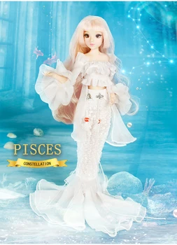 DBS MMGirl 12 Žvaigždynas Žuvys, pavyzdžiui, BJD 1/6 30cm lėlės balta slidinėti suknelė svajonių kūno žaislas mergina dovana