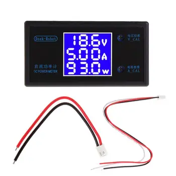 DC 0-50V 5A 250W Voltmeter Ammeter Wattmeter LCD Įtampos Amp Galios Matuoklis