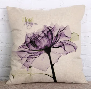Dekoratyvinis mesti pagalvės užvalkalą kvadrato formos spalvinga augalų, gėlių medvilnės skalbiniai, pagalvės dangtelis sofa namų 