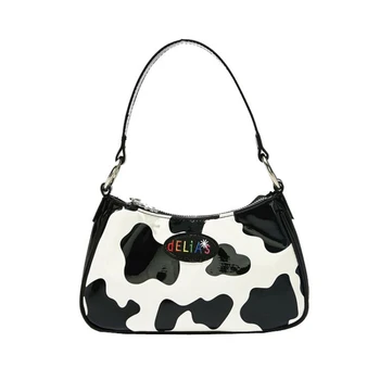 Derliaus harajuku PU odos batono maišelį kawaii mielas saldus karvės modelį vietoje, rankinėje mini pažasties maišelį pažasties dėklas