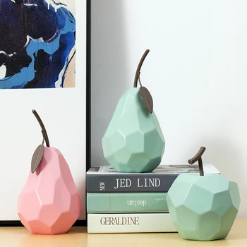 Derva origami obuolių, kriaušių puošyba, modernus minimalistinio stiliaus kambarį decora modelis kambarys minkštas papuošalai vaisių figūrėlės