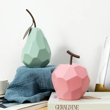 Derva origami obuolių, kriaušių puošyba, modernus minimalistinio stiliaus kambarį decora modelis kambarys minkštas papuošalai vaisių figūrėlės