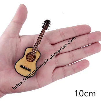 Dh 1/12 Masto Miniatiūriniai Lėlių Muzikos Instrumentas Gitara su būda 12 Lėlių Muzikos Kambario Dekoracija Veiksmų Skaičiai