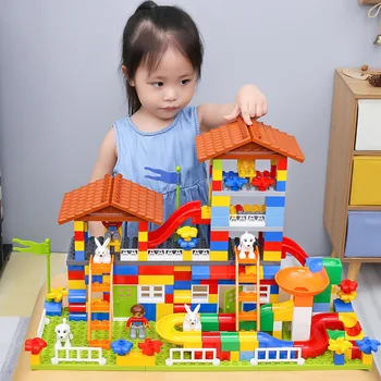 Didelis Dalelių Blokai Pilies Plytų Žaislai Suderinama Duploed Miesto Namas Didelis Dydis Skaidrių Blokų Vaikų Dovanų