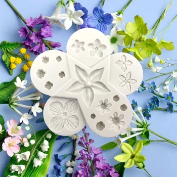 Didmeninė 10 vnt Gėlės lapai Silikono Minkštas Tortas Dekoravimo Priemonės Sugarcraft Keksiukų, Šokolado, Kepimo Skardas