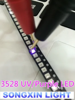 Didmeninė 1000pcs 1210 3528 SMD SMT PLCC-2 Raudonos UV POWER TOP 2500 MCD Ultra Ryškus LED Nauji Nemokamas pristatymas