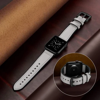 Dirželis apple watch band 4 5 44mm 40mm apple watch band 42mm 38mm iwatch diržo 3/2/1 silikono&Vintage natūralios Odos apyrankė