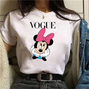 Disney Mickey Minnie Mouse Marškinėliai Moterų Plius Dydis Harajuku Viršūnės Vasarą Grafinis Tees Moterų Minnied Kawaii 
