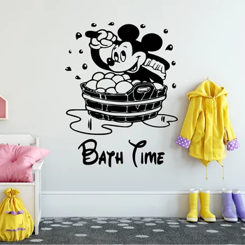 Disney Mickey Mouse Vonia Kartą Sienų Lipdukai vaikams, vonios aksesuarai, Namų dekoro Vinilo, Vaikų Kambarys Namo Apdaila