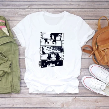 Dlrn Naruto Meilės Ramen Print T-Shirt Mados Cool O-kaklo moteriški Marškinėliai trumpomis Rankovėmis Atsitiktinis Mergaičių Drabužių Juokinga Tee