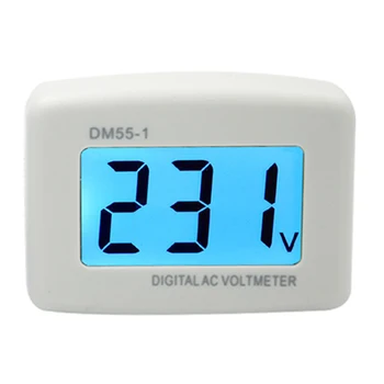 Dm55-1 Ac 80-300V voltmetras Es Plug Voltų Elektros Skaitiklis Priemonių Lcd Digital Voltmeter Pen Testeriai 15% (Es Kištukas)