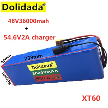 Dolidada XT60 sąsaja 48V akumuliatoriaus 13S3P 36Ah baterija 500W didelės galios baterija 48V36000mAh Ebike elektrinių dviračių (BMS)