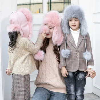 Dollplus 2019 Naujas Stilius Vaikai Kailio Kepurę Moterims rusijos Žiemos Sniego Slidinėjimo Kepurės Kepurės Žiemą Mergaitė Berniukų Kailio Bombonešis Skrybėlę Baby Hats