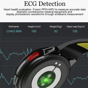 Doolnng DT68 smart watch vyrų IP68 vandeniui 1.2 colių full touch screen 30 dienų ilgo laukimo EKG smartwatch