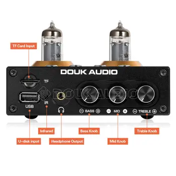 Douk Audio Mini Bluetooth 5.0 Dulkių Tube Preamp HiFi Stereo Garso Imtuvas, USB Muzikos Grotuvas Ausinių Stiprintuvo TF Kortelė