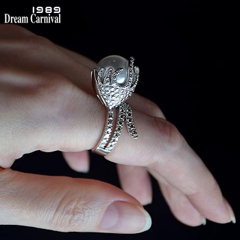 DreamCarnival1989 Nauja Versija Karšto Pardavimo Pearl Žiedai Moterų Spalvingas Puikus Dizainas Vestuvės Vestuvinis Žiedas Nuostabi Kaina WA11410