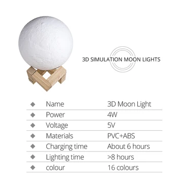 Dropship 3D Spausdinimo Mėnulio Lempos Šviesos Spalva Keisti Touch USB LED Naktį, Šviesos, Naujumo Luminaria Kūdikių Vaikams Kalėdinis Namų Dekoras