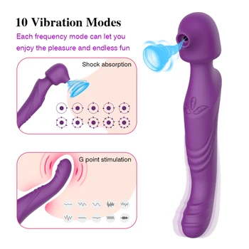 Du kartus Motors Čiulpti Vibratorius Porai G Spot Didelis Vibratorių Vibratorius Moterims Makšties klitorio stimuliacija Massager Masturbator