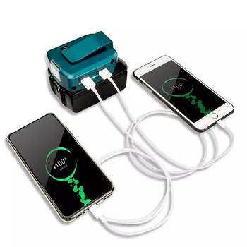 Dual USB Prievado 14,4 V/18V Li-on Baterija, Adapteris, skirtas Makita Akumuliatoriaus BL1430 BL1830 su LED Šviesos Prožektorius Lauko Žibintuvėlis