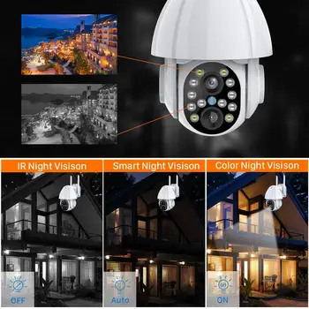 Dvigubas Objektyvas 1080P Auto Stebėjimo PTZ WiFi IP Kameros, Lauko VAIZDO Signalo Namų Apsaugos Kamera 2MP, 4X Optinis Priartinimas Speed Dome Kameros