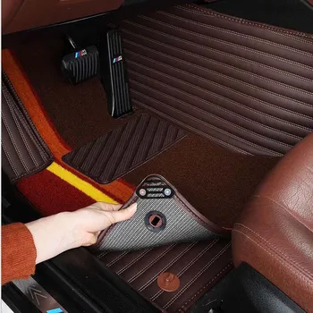 Dvigubo sluoksnio automobilio grindų Pėdų kilimėlis jeep grand cherokee kompasas 2018 vadas renegade vandeniui automobilių reikmenys