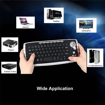 E30 2.4 GHz Wireless Keyboard MINI 79 Raktų, Nuotolinio Valdymo pultas su Trackball Pelės Slinkties Ratuką Smart Android TV BOX TV Sąsiuvinis
