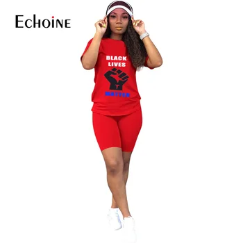 Echoine 2020 metų vasaros Moterų Pirmoji spausdinimo sporto tee topai, šortai kostiumas, dviejų dalių komplektas mados tracksuit atitikimo rinkinys komplektus sweatsuit