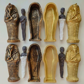 Egipto Karalius Faraonas Sarkofago Karstą Su Mumija Statulėlės Statula Miniatiūriniai Sandplay Dekoro Miniatiūrinis Modelis, Namų Puošybai