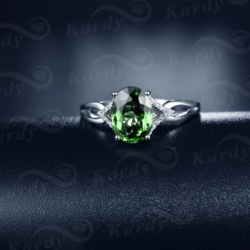 Elegantiškas Mados Originali Natūralus Žaliasis Turmalinas Brangakmenio Diamond 14 KARATŲ Balto Aukso Sužadėtuvių, Vestuvių Pažadas Žiedas Moterims